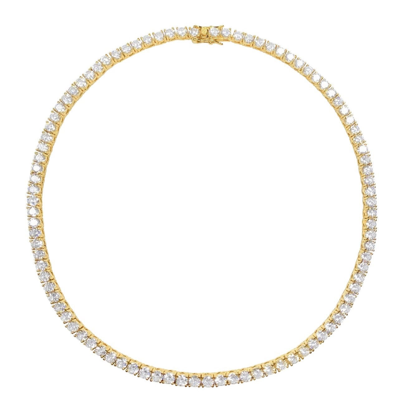 MYLA 4MM TENNIS NECKLACE | GOLD