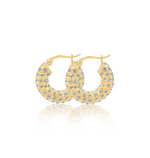 Load image into Gallery viewer, CHLOE MINI PAVÉ HOOPS | GOLD
