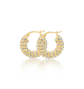 CHLOE MINI PAVÉ HOOPS | GOLD