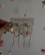 Load image into Gallery viewer, PEARL BOW EARRINGS
