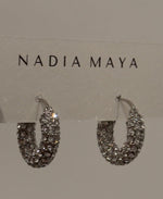 Load image into Gallery viewer, CHLOE MICRO PAVÉ HOOPS | SILVER
