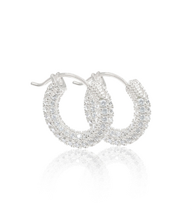 CHLOE MICRO PAVÉ HOOPS | SILVER