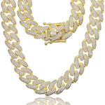 Load image into Gallery viewer, LARGE GOLD ICY CUBAN LINK CHOKER
