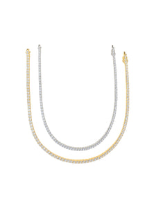 MYLA 4MM TENNIS NECKLACE | GOLD