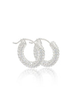 Load image into Gallery viewer, CHLOE MICRO PAVÉ HOOPS | SILVER
