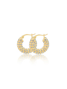 CHLOE MINI PAVÉ HOOPS | GOLD