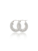 Load image into Gallery viewer, CHLOE MINI PAVÉ HOOPS | SILVER
